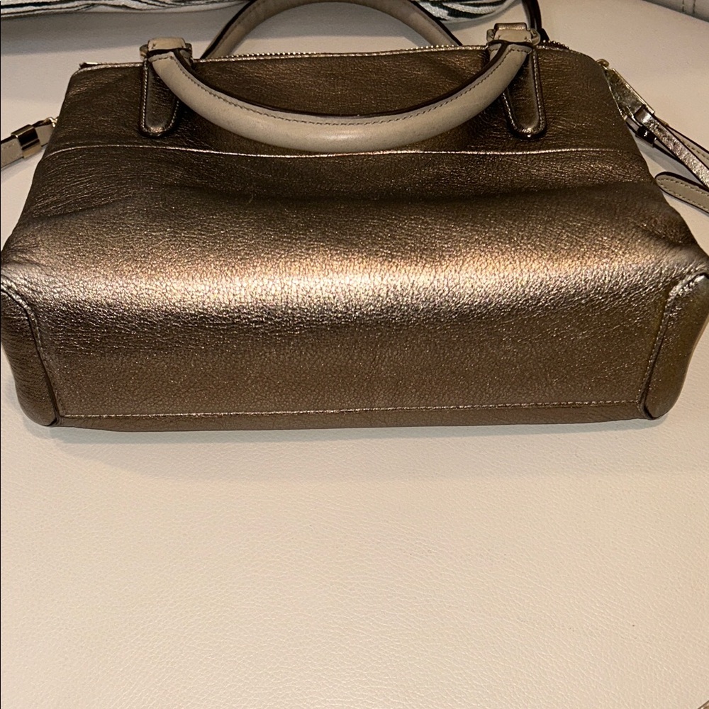 Coach Borough Leather Satchel in Metallic Bronze - Picture 10 of 12